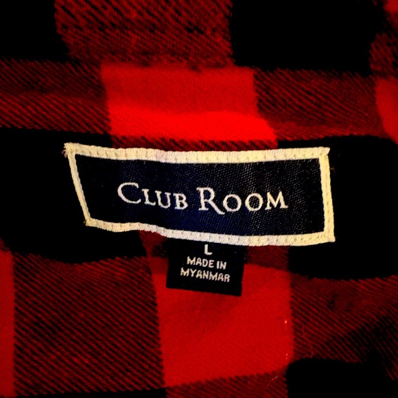 Club Room Red & Black Checkered Button-Down Shirt – Size L - Picture 2 of 11